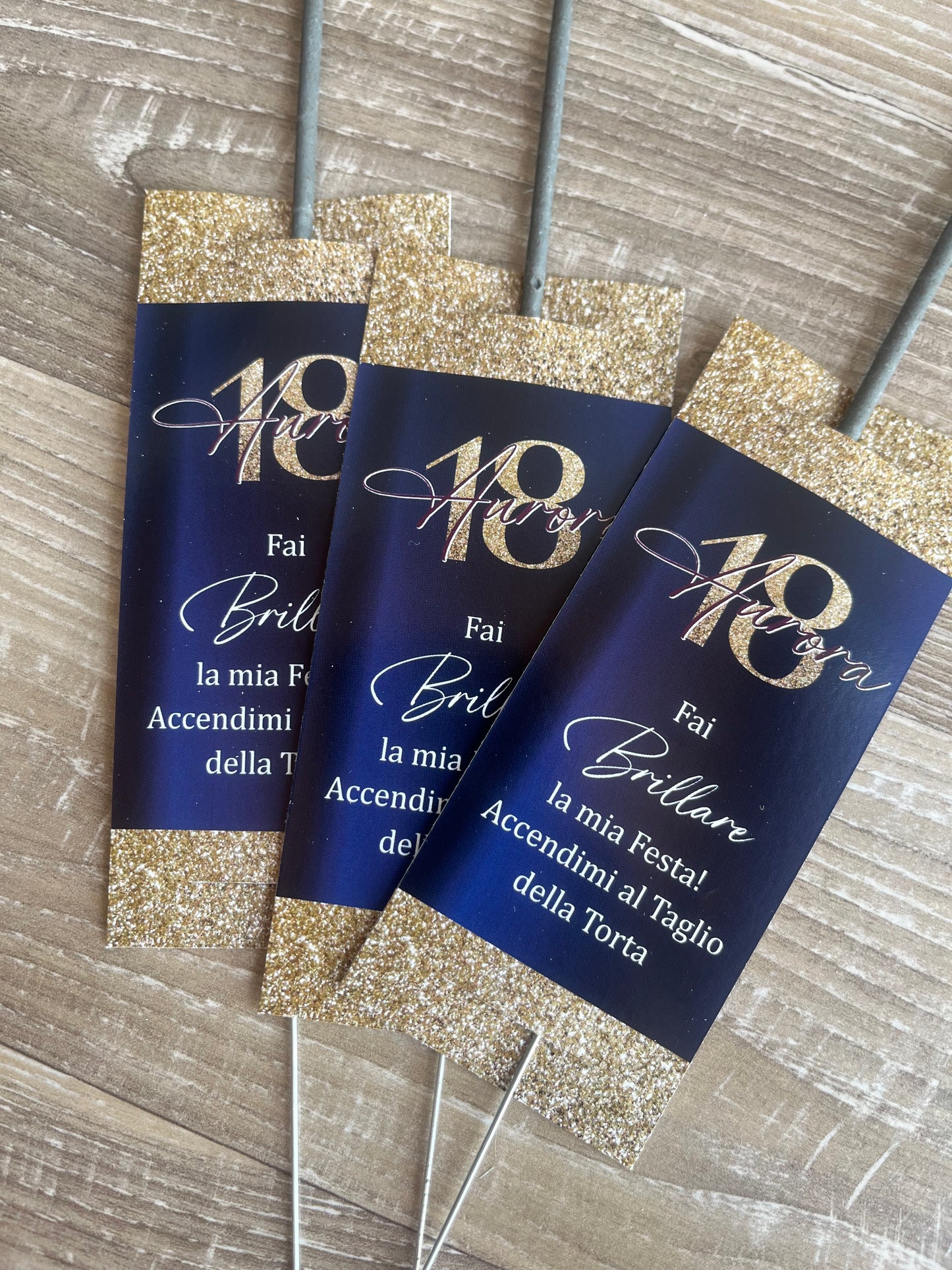 Tag stelline taglio torta COMPLEANNO - BLU
