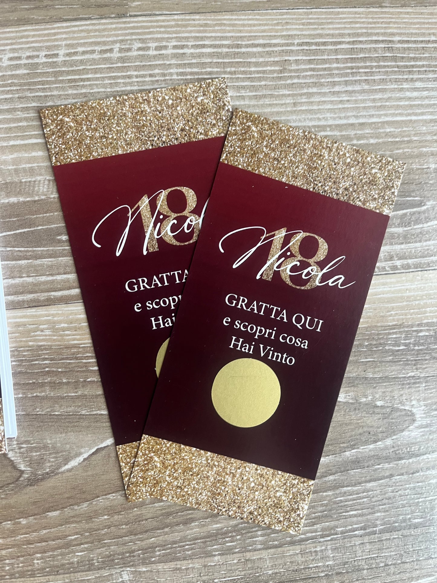Gratta e vinci 18ESIMO bordeaux e oro