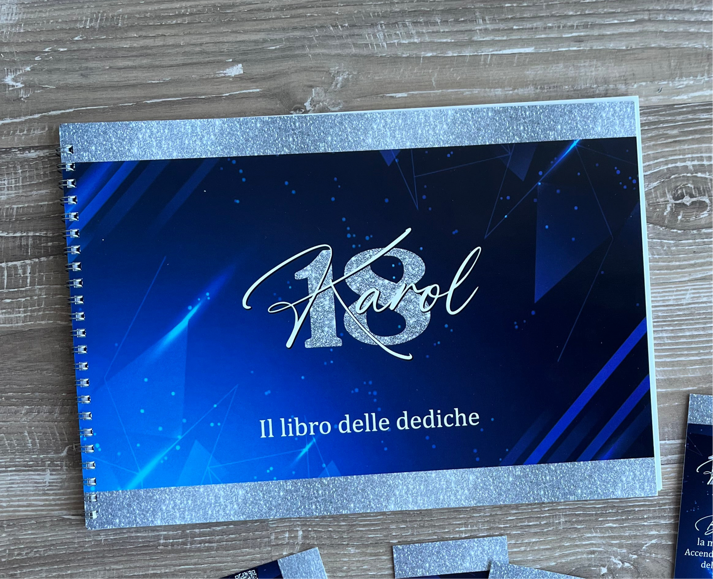 Guest Book a libro per dediche 18ESIMO BLU E ARGENTO
