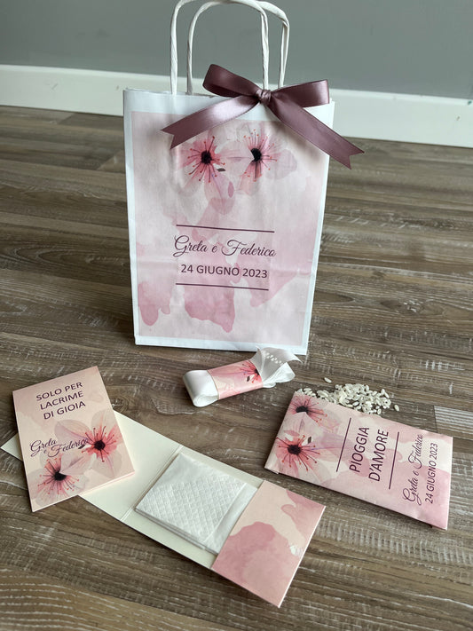 Wedding bag matrimonio personalizzata con accessori cerimonia
