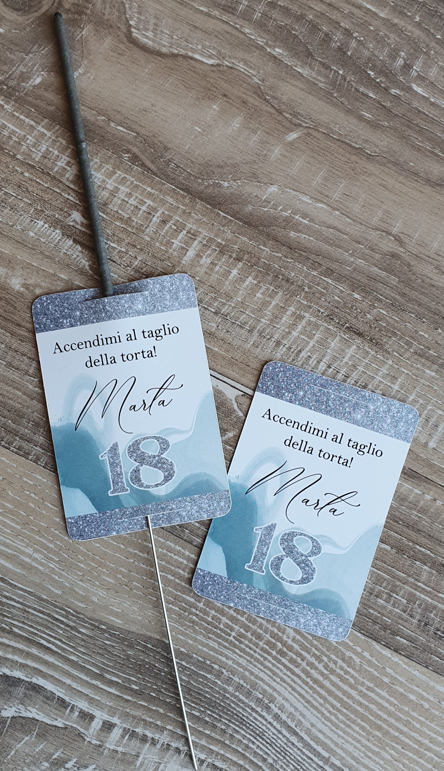 Tag per stelline taglio torta COMPLEANNO - ARGENTO