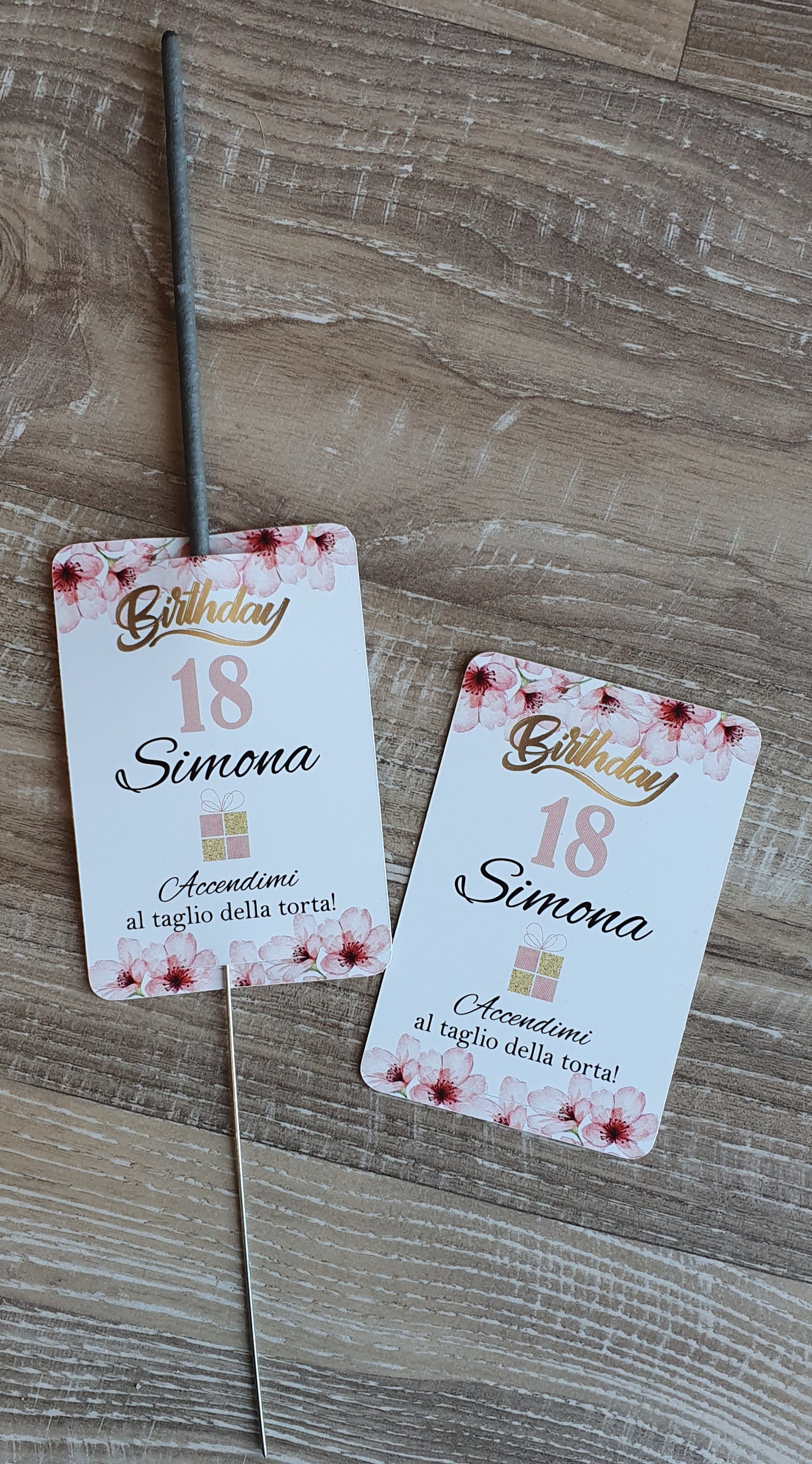 Tag stelline taglio torta COMPLEANNO - FIORI