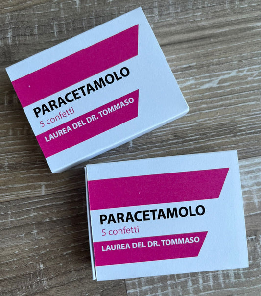Scatolina portaconfetti Laurea Paracetamolo