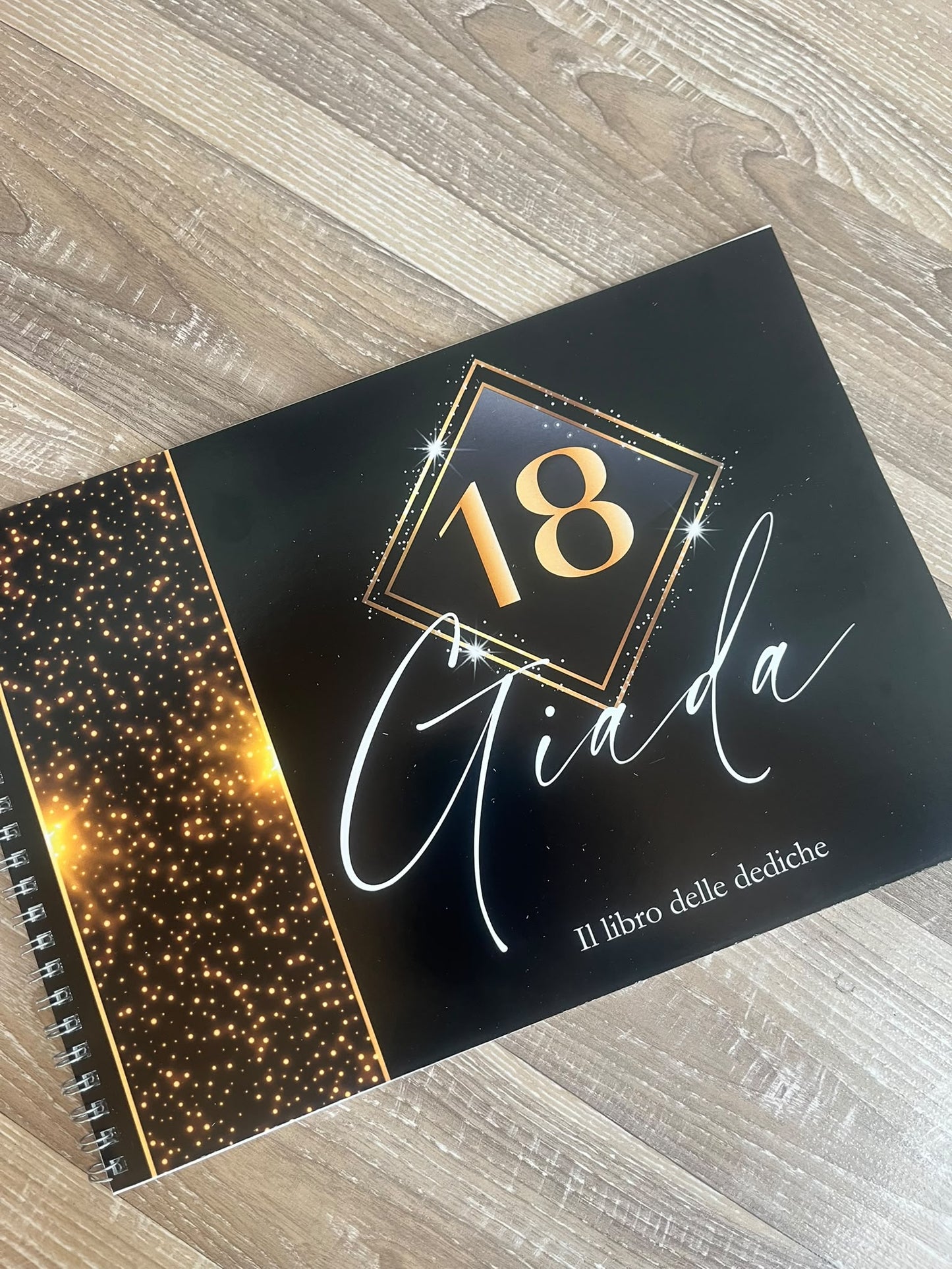 Guest Book a libro per dediche 18ESIMO gold e nero