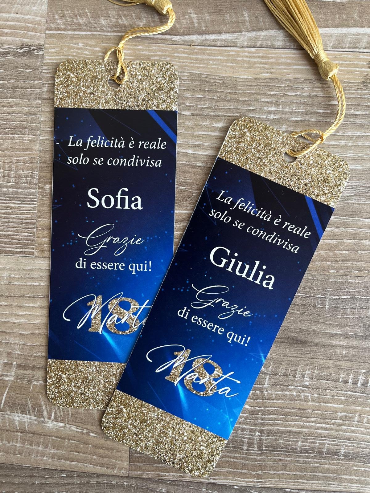 segnaposto a segnalibro personalizzato con nome invitato