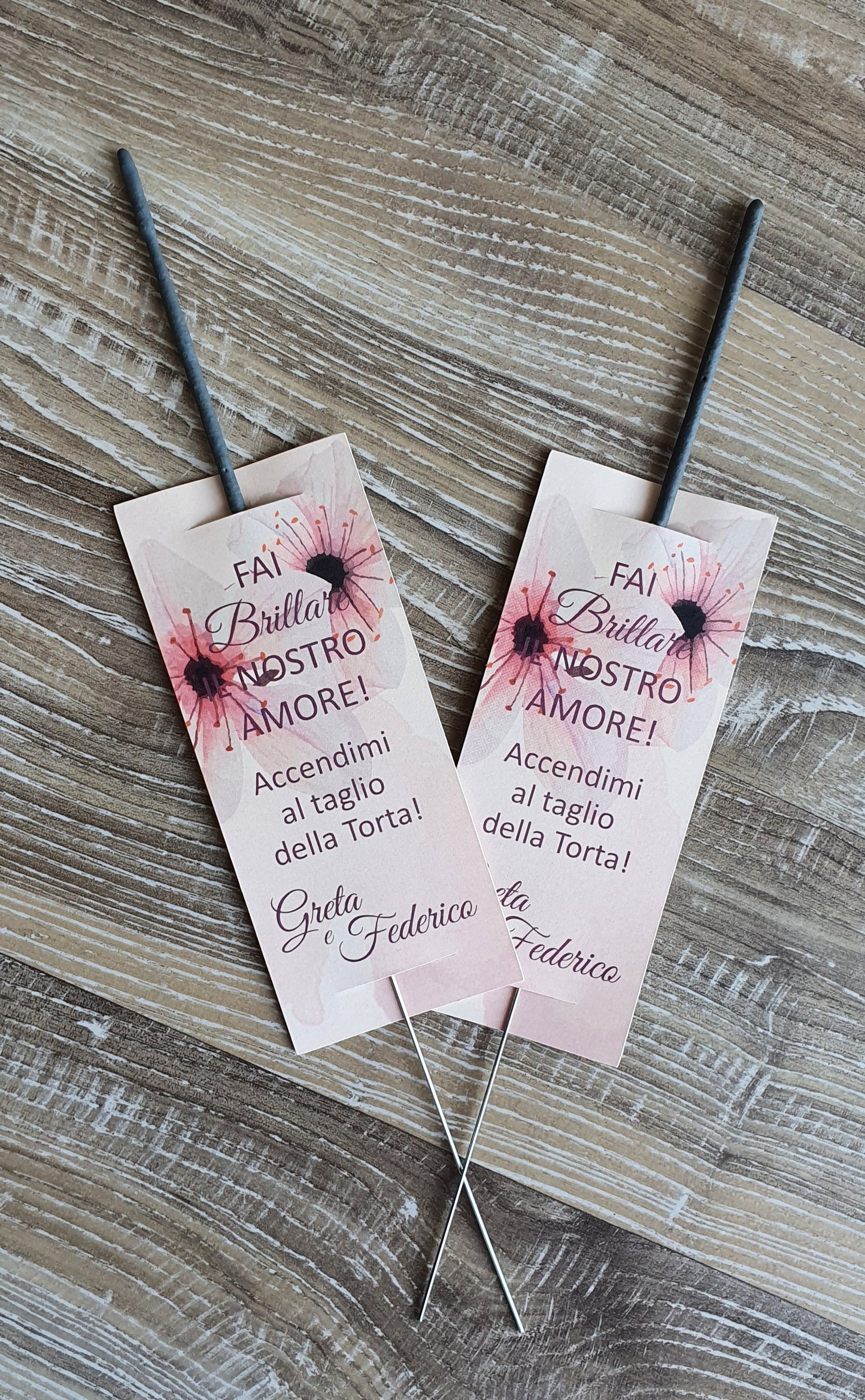 Tag con stellina Fai brillare il nostro Amore per Matrimonio personalizzati con nome sposi