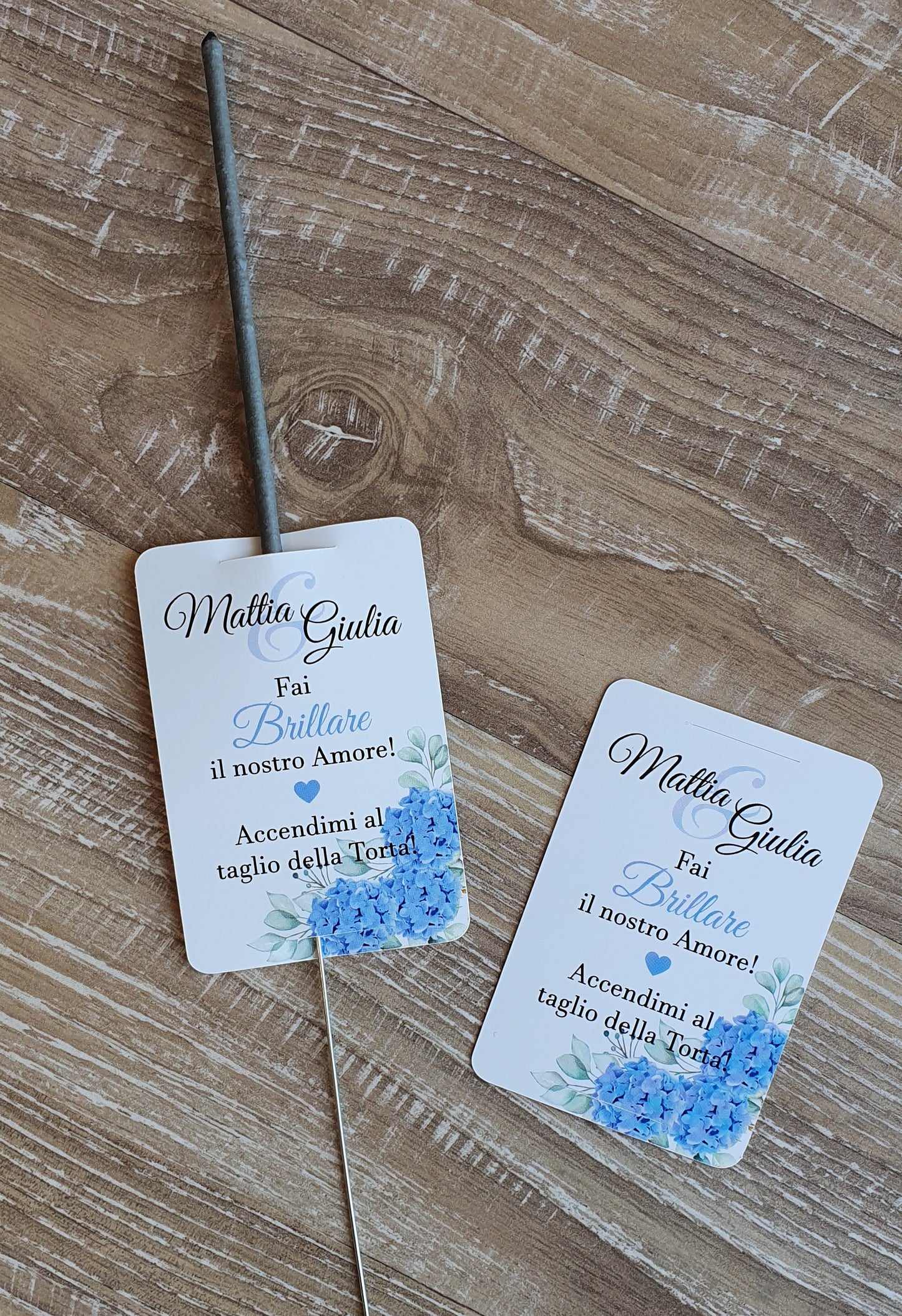 TAG per stelline taglio torta matrimonio - AZZURRO POLVERE