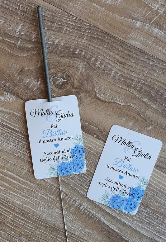 TAG per stelline taglio torta  matrimonio - AZZURRO POLVERE