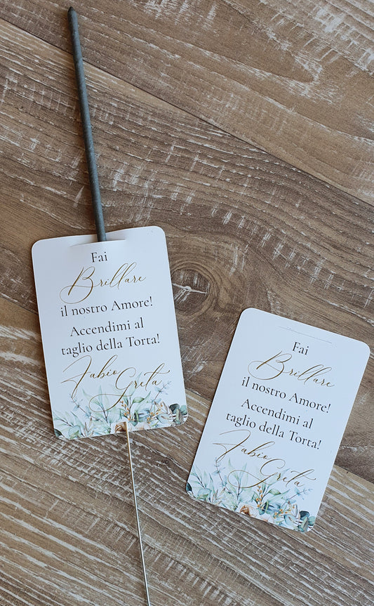 TAG per stelline taglio torta  matrimonio -  EUCALIPTO