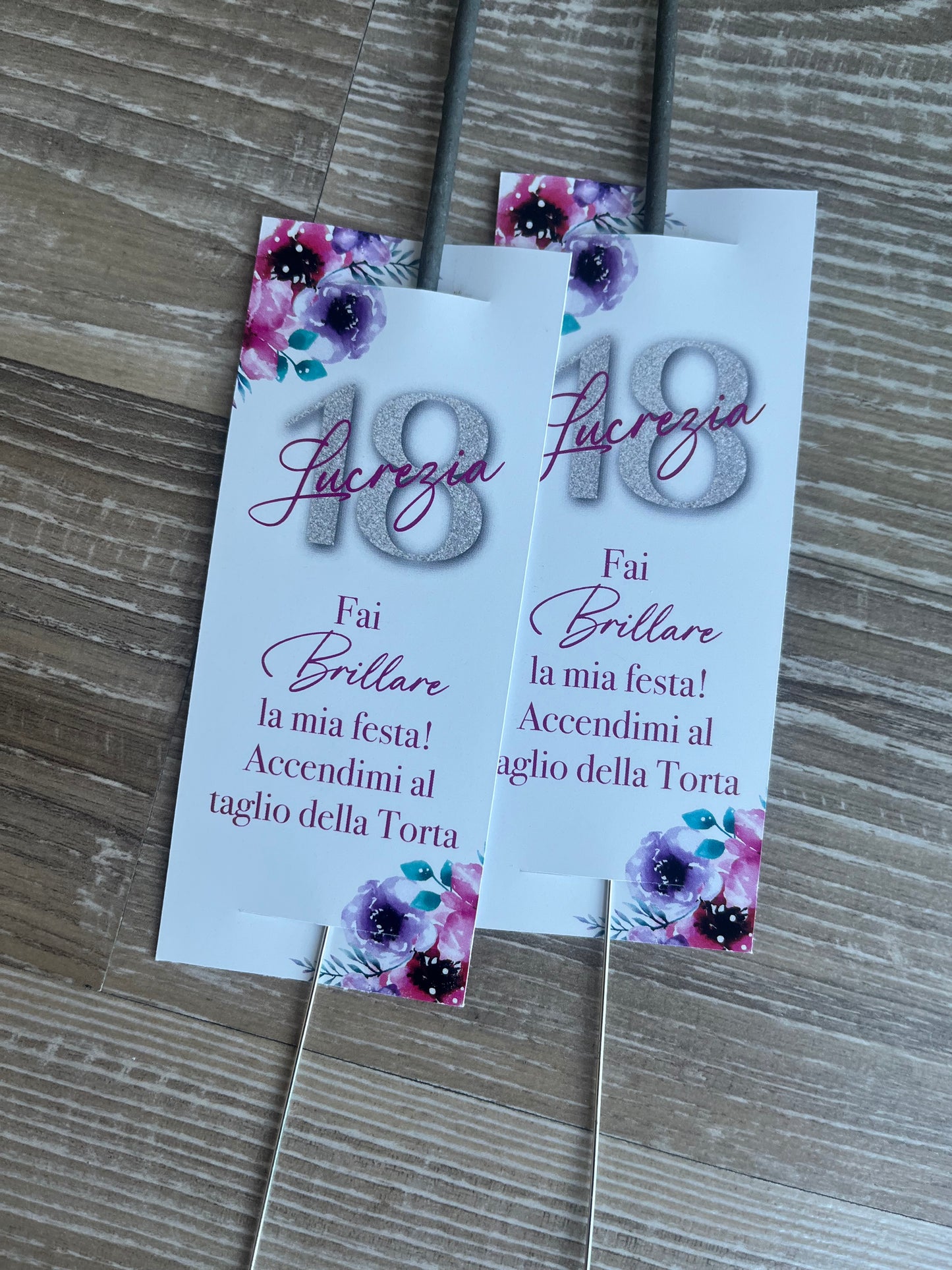 Tag stelline taglio torta 18ESIMO - Magenta