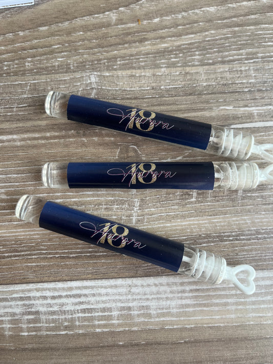Bolle di sapone  per compleanno blu e oro