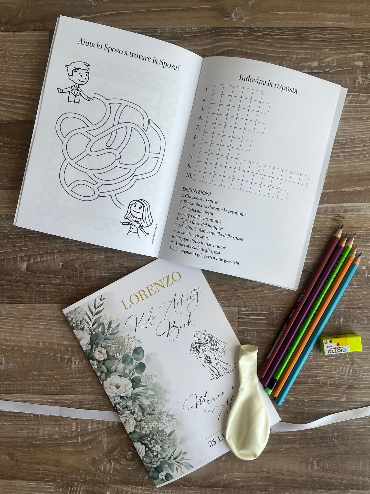 Kids Wedding  activity book personalizzato