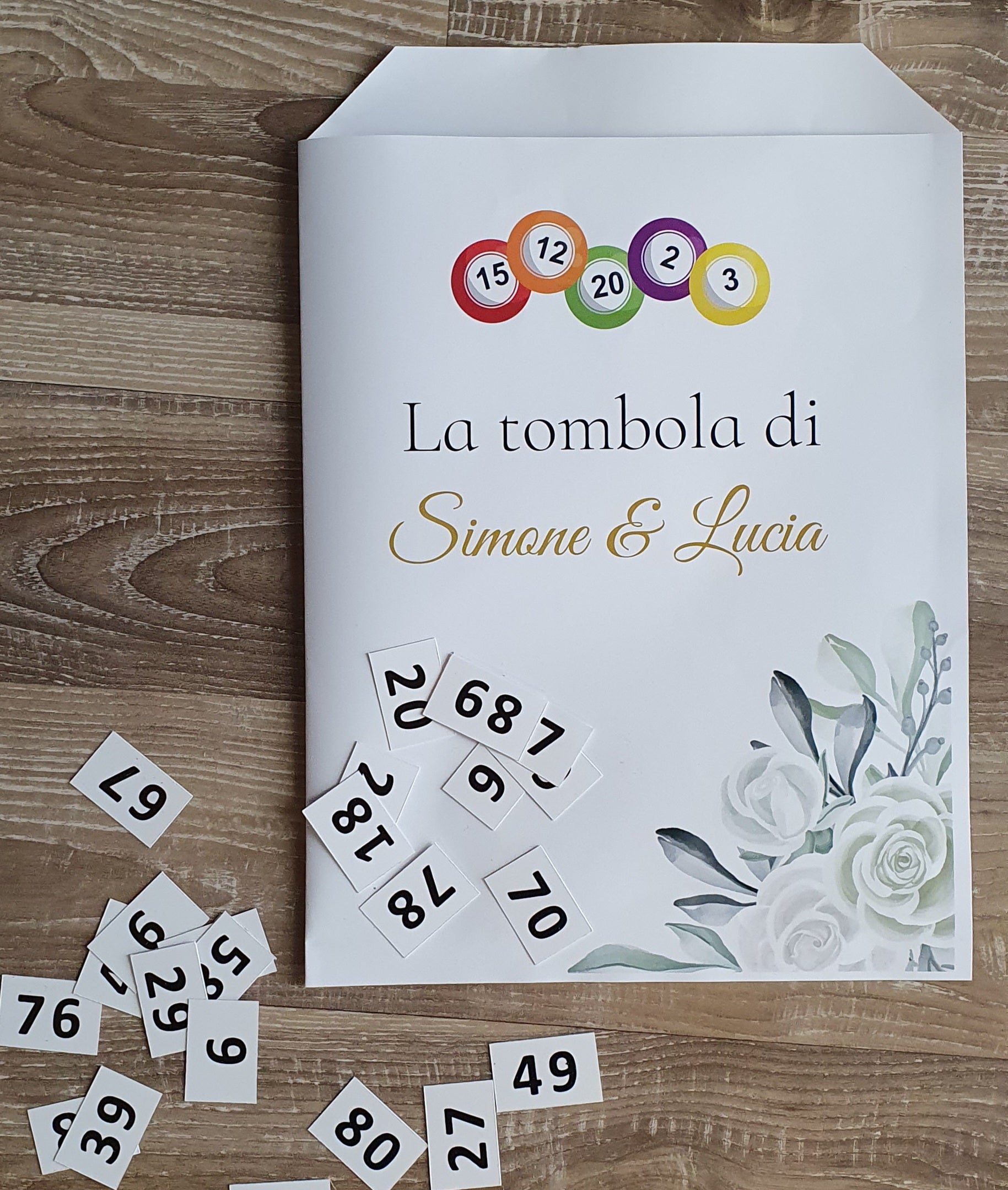 Tombola personalizzata matrimonio sposi