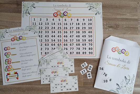 Tombola personalizzata matrimonio sposi