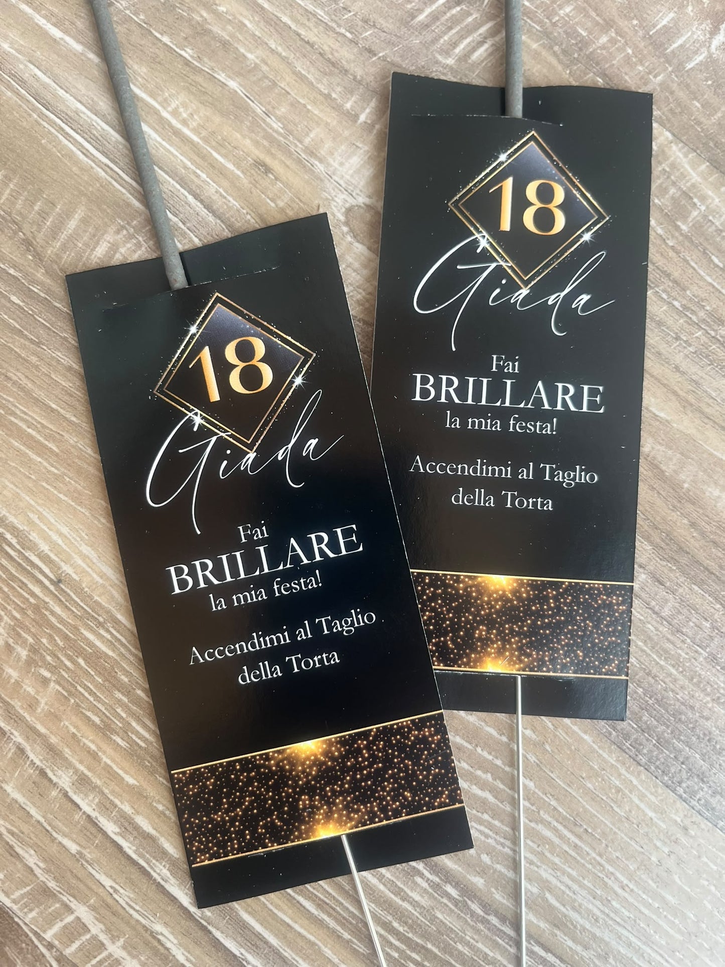 Tag stelline taglio torta COMPLEANNO  Gold e Nero