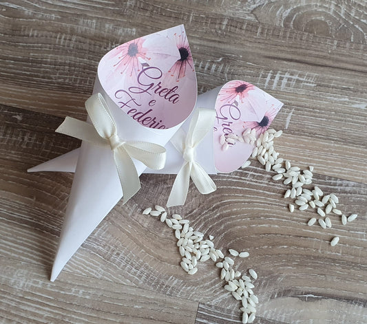 Cono riso matrimonio personalizzati