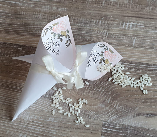 Cono riso matrimonio personalizzati