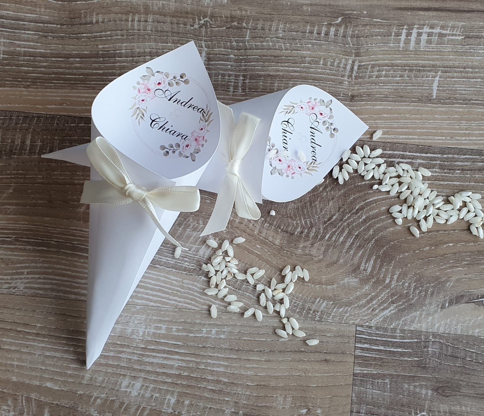 Cono riso matrimonio personalizzati
