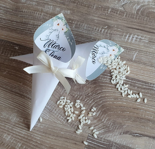 Cono riso matrimonio personalizzati