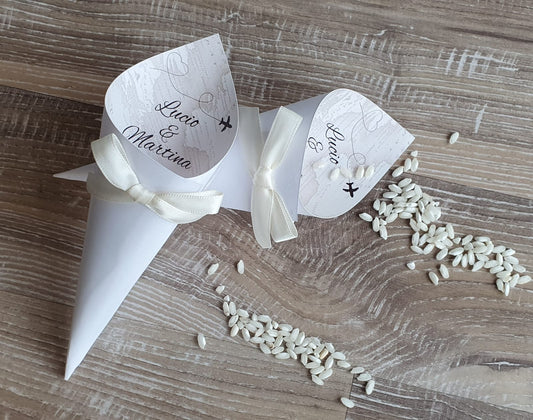 Cono riso matrimonio personalizzati