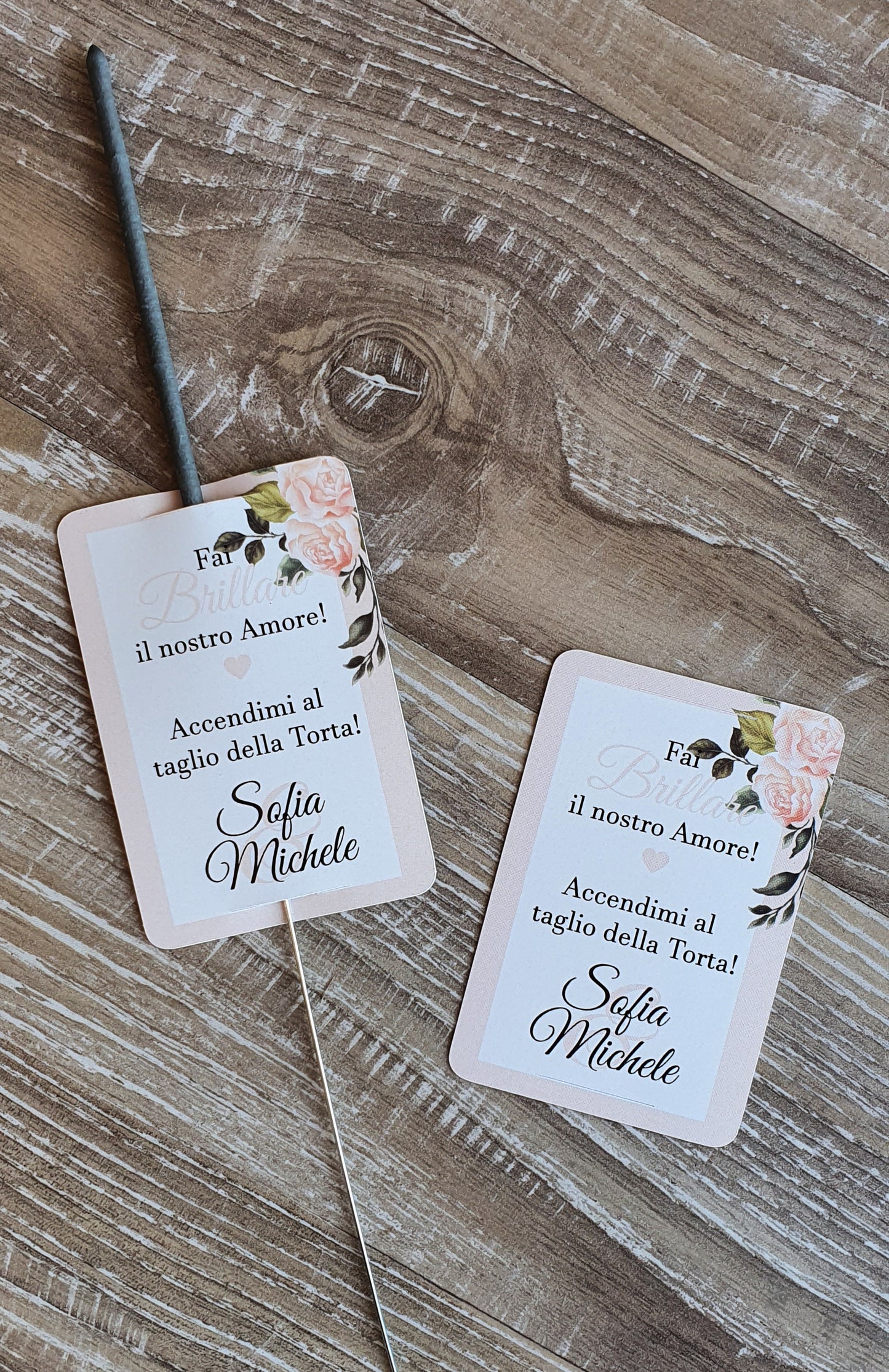 TAG per stelline taglio torta  matrimonio -  FIORI-2